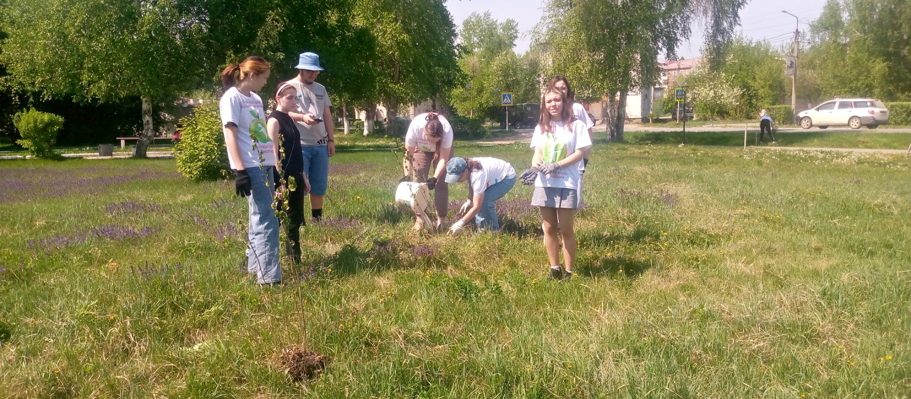 Акция по озеленению поселка